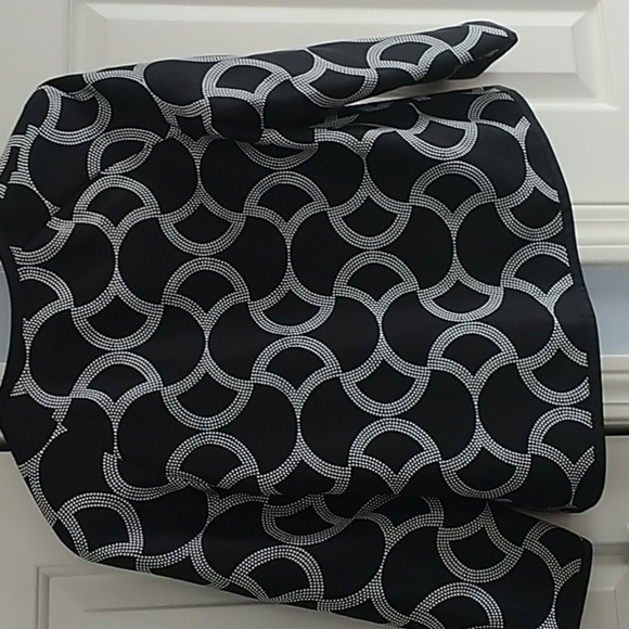 Kasper 100 percent SILK Black &White Blazer Jacket Sz 4 - Picture 6 of 10